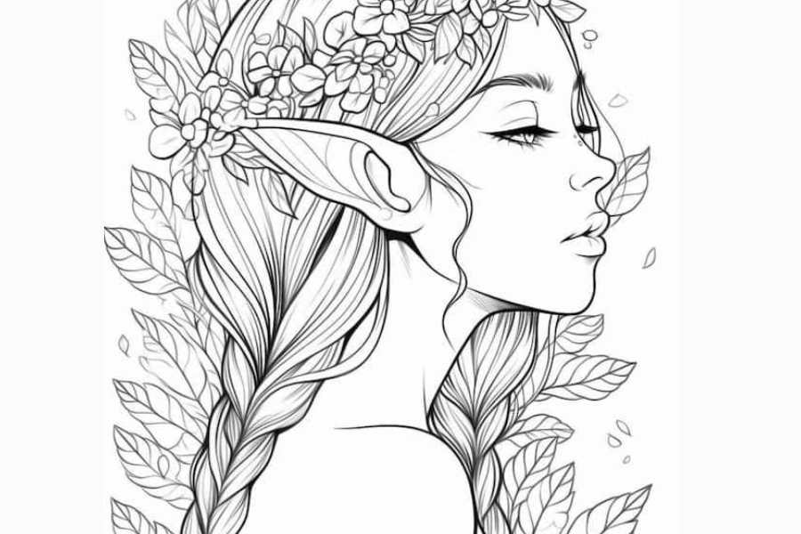 simple fairy elf to print for free